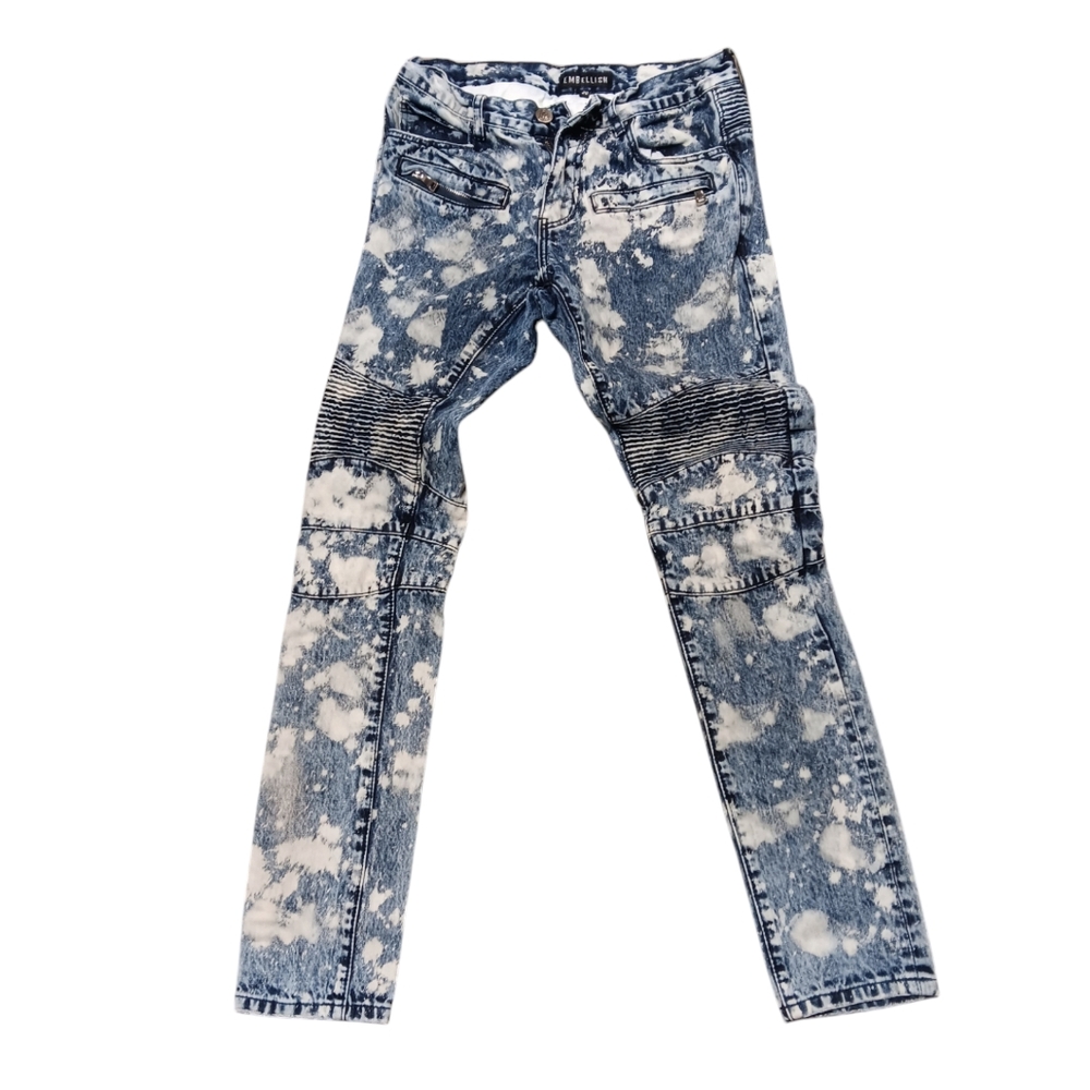 EMBELLISH MEN'S SIZE 30×32.5 CLASSIC ACID WASHED JEANS.